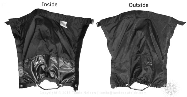 Basic Gaiters Inside and Out - (c) Tamia Nelson - Verloren Hoop - Tamiasoutside.com