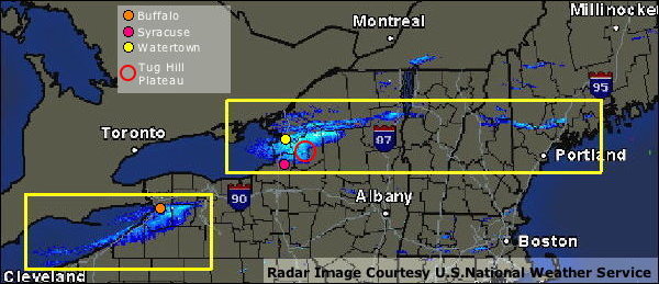 Lake Effect Snow Shown on Radar